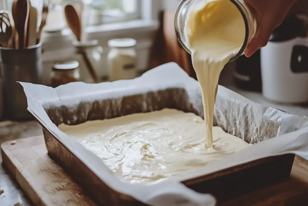 kefir sheet cake recipe card