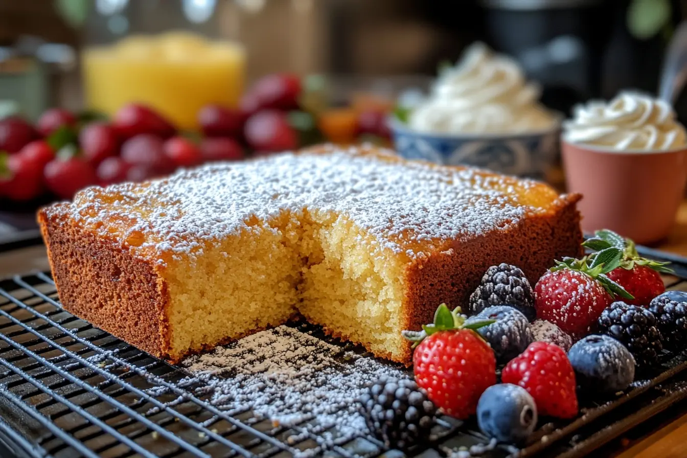 kefir sheet cake recipe card