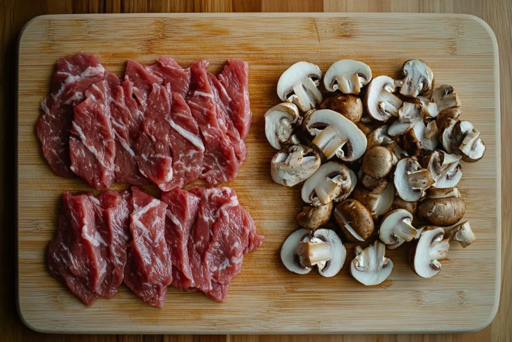 What is the sauce in beef stroganoff made of?
