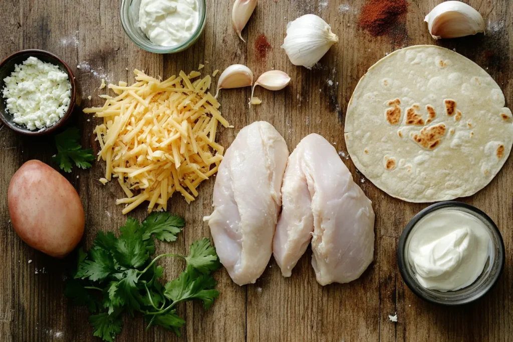 Cheesy Garlic Chicken Wraps