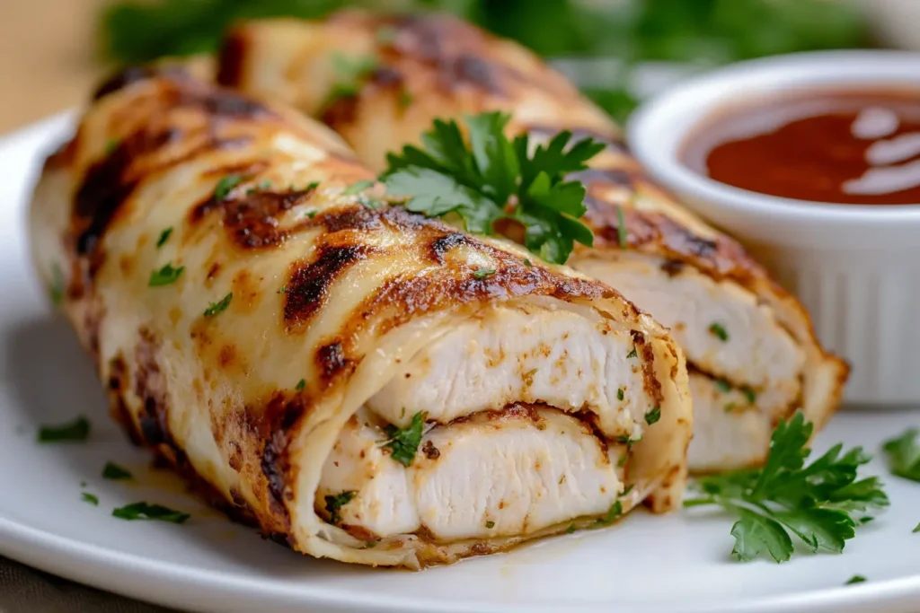 Cheesy Garlic Chicken Wraps
